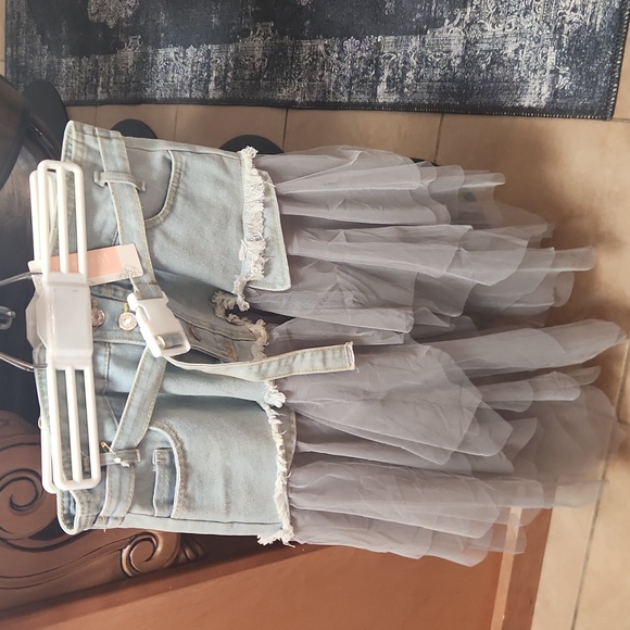 Denim Tulle Skirt - Picture 7 of 8